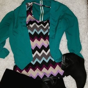 Cross Back Charlotte Russe Chevron shirt